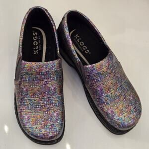 Klogs NAPLES Clog Women’s US 6 Slip On Resistant Shoes Geometric Print Black EUC